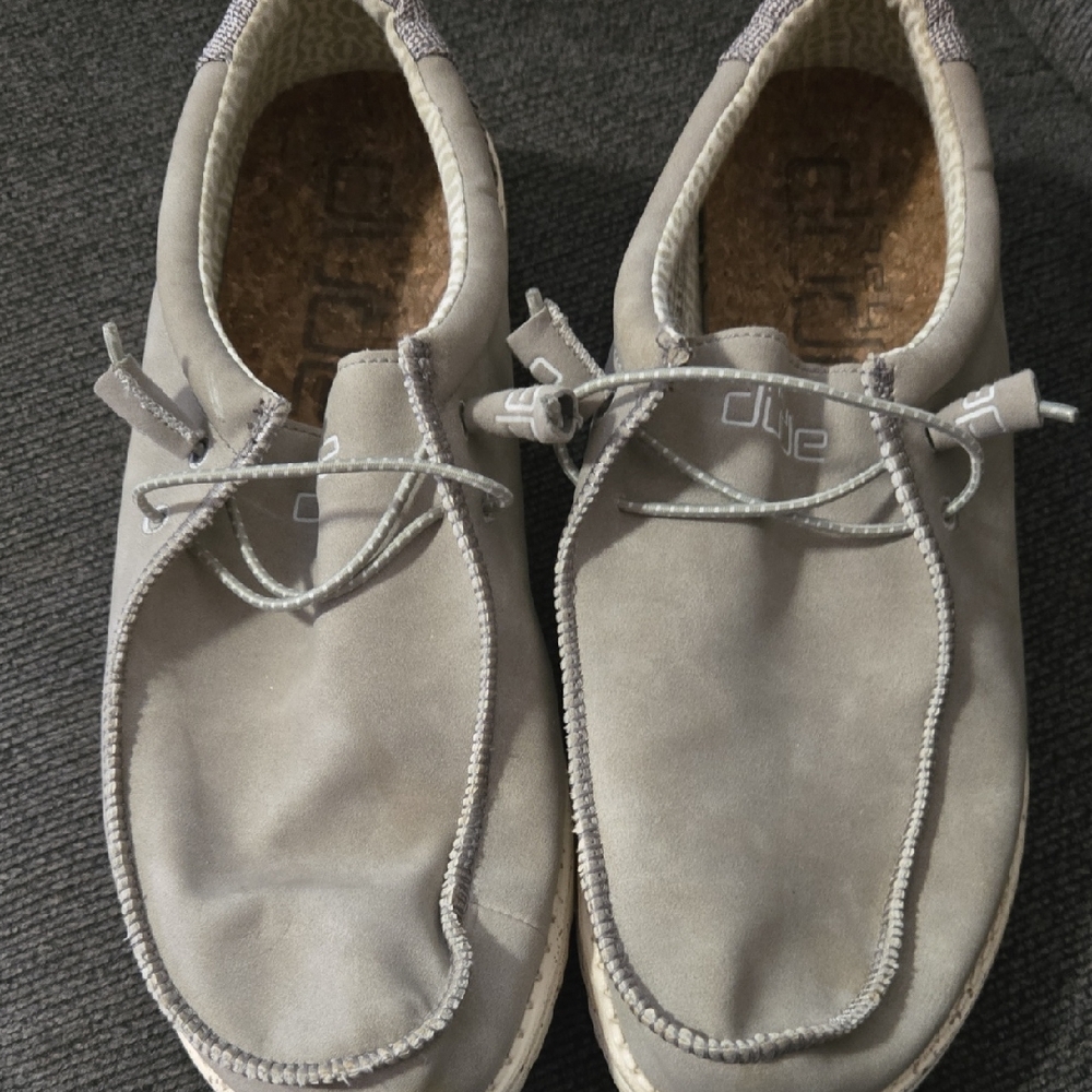 Hey Dude Men's Light Gray Loafers
